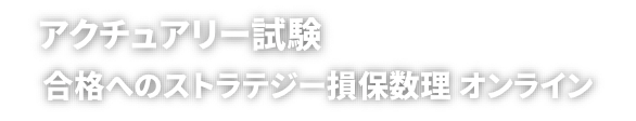 アクチュアリー試験　合格へのストラテジー損保数理　オンライン